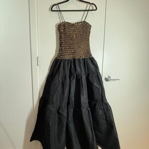 1970s Vintage Lillie Rubin sequin black dress